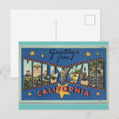 Groeten uit Hollywood California vintage-reizen Briefkaart (Voorkant / Achterkant)