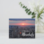 Groeten uit Honolulu Hawaii Zonsondergang Ansichtk Briefkaart (Staand voorkant)