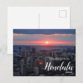 Groeten uit Honolulu Hawaii Zonsondergang Ansichtk Briefkaart (Voorkant / Achterkant)