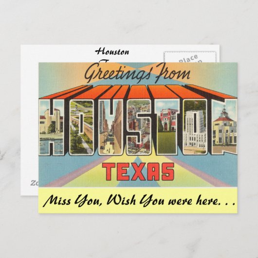 Groeten uit Houston Briefkaart (Voorkant / Achterkant)