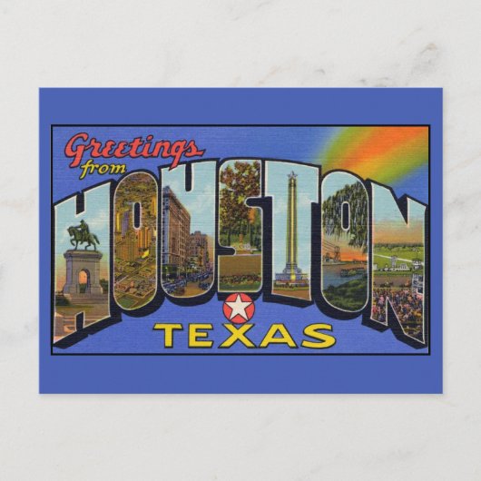 Groeten uit Houston Texas Large Letter Briefkaart (Voorkant)