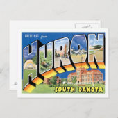 Groeten uit Huron South Dakota US City Briefkaart (Voorkant / Achterkant)
