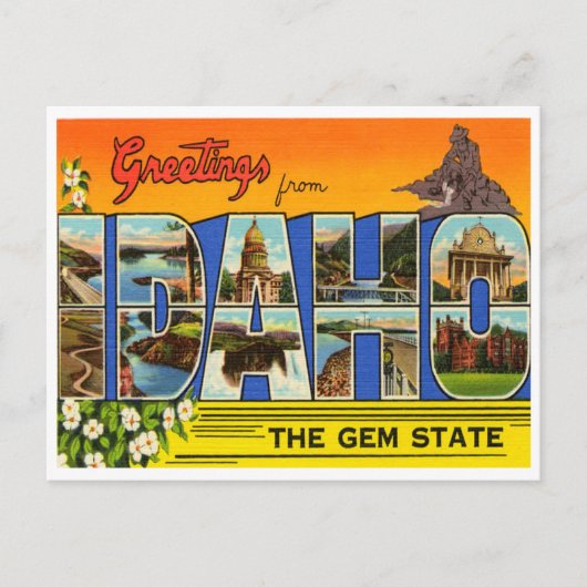 Groeten uit Idaho, de staat Gem Briefkaart (Voorkant)