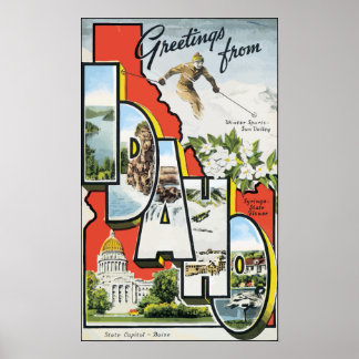 Groeten uit Idaho, Vintage Poster