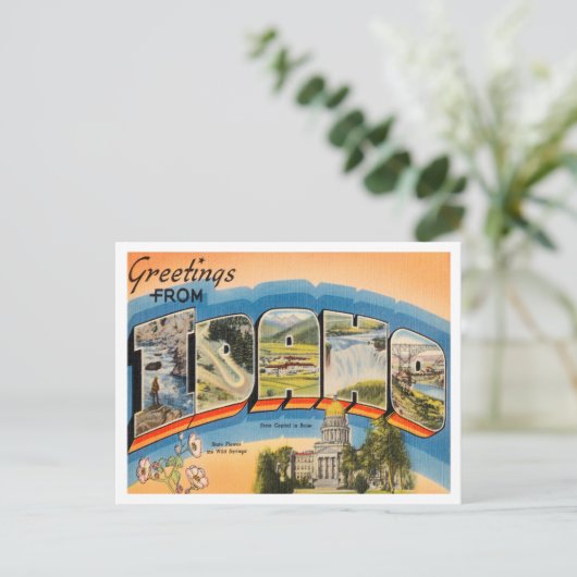 Groeten uit Idaho Vintage Travel Briefkaart (Staand voorkant)