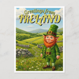 Groeten uit Ierland Leprechaun Briefkaart