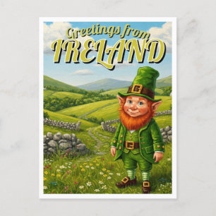 Groeten uit Ierland Leprechaun Briefkaart