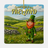 Groeten uit Ierland Leprechaun Keramisch Ornament (Achterkant)