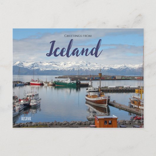 Groeten uit IJsland Briefkaart Husavik (Voorkant)