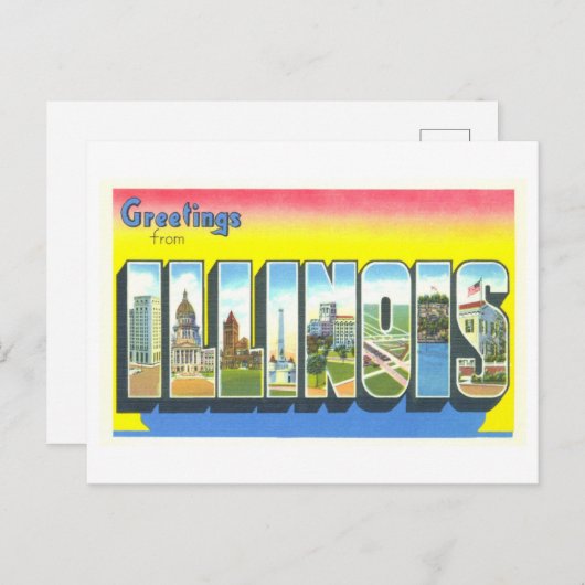  groeten uit Illinois Briefkaart (Voorkant / Achterkant)