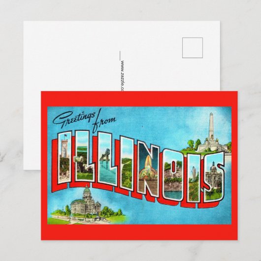 Groeten uit Illinois Briefkaart (Voorkant / Achterkant)