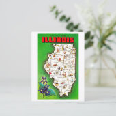 Groeten uit Illinois Vintage Kaart (Staand voorkant)