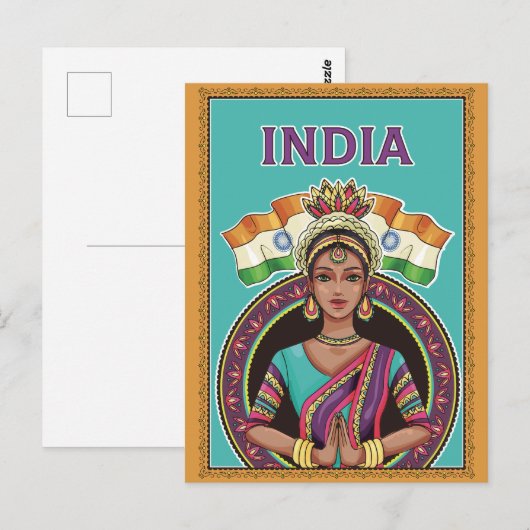 Groeten uit India Briefkaart (Voorkant / Achterkant)