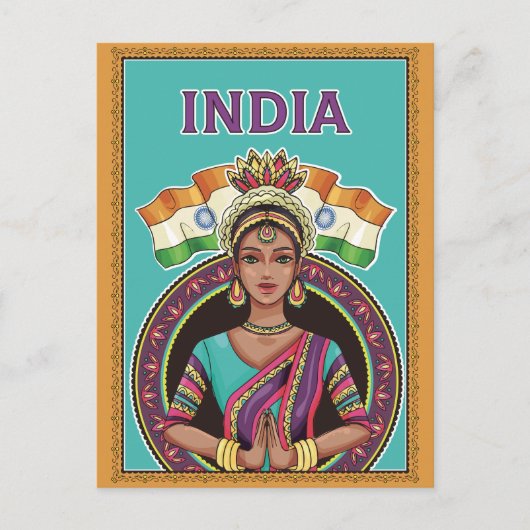 Groeten uit India Briefkaart (Voorkant)