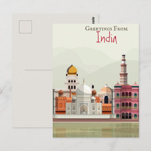 Groeten uit India Briefkaart (Voorkant / Achterkant)