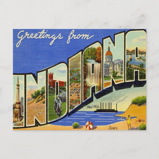 Groeten uit Indiana Briefkaart (Voorkant)