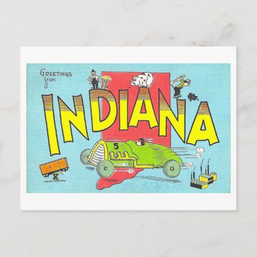 Groeten uit Indiana  Briefkaart (Voorkant)