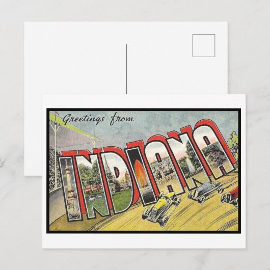 Groeten uit Indiana Briefkaart (Voorkant / Achterkant)
