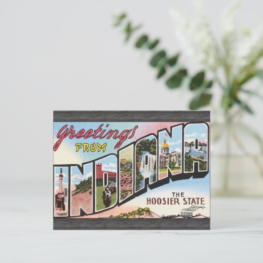 Groeten uit Indiana de Hosier State,  Briefkaart (Staand voorkant)