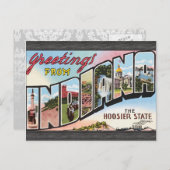 Groeten uit Indiana de Hosier State,  Briefkaart (Voorkant / Achterkant)
