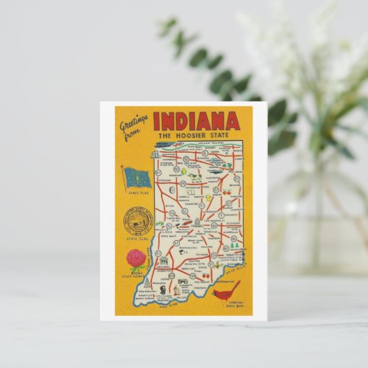 Groeten uit Indiana Kaart Briefkaart (Staand voorkant)