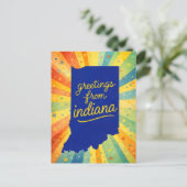 Groeten uit Indiana Kleurrijk Briefkaart (Staand voorkant)