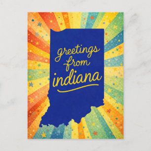 Groeten uit Indiana Kleurrijk Briefkaart