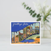 Groeten uit Indiana Vintage Travel Briefkaart (Staand voorkant)