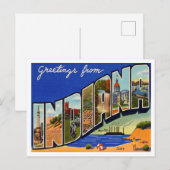 Groeten uit Indiana Vintage Travel Briefkaart (Voorkant / Achterkant)