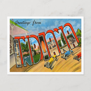 Groeten uit Indiana Vintage Travel Briefkaart