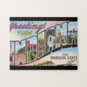 Groeten uit Indiana_Vintage Travel Poster Legpuzzel (Horizontaal)