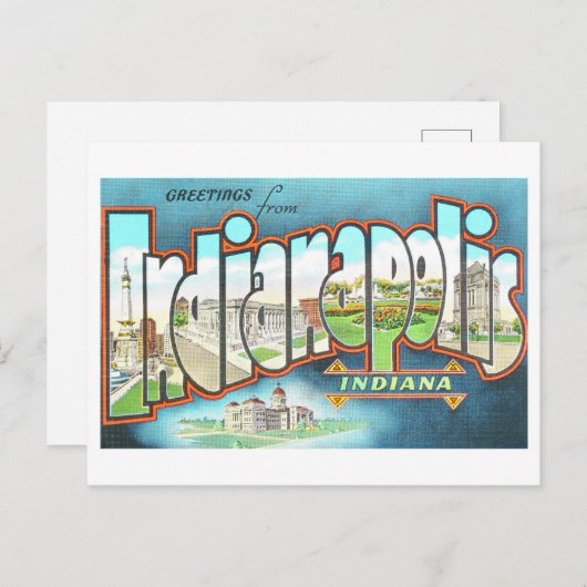 Groeten uit Indianapolis Briefkaart (Voorkant / Achterkant)