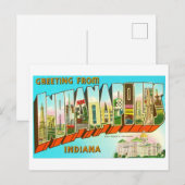 Groeten uit Indianapolis grote letter Briefkaart (Voorkant / Achterkant)