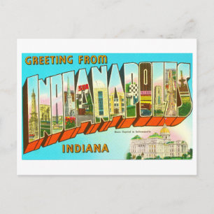 Groeten uit Indianapolis grote letter Briefkaart