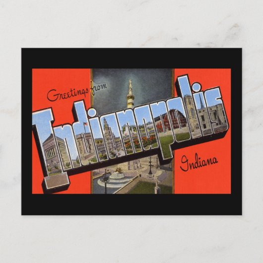 Groeten uit Indianapolis Indiana Briefkaart (Voorkant)