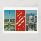 Groeten uit Indianapolis, Indiana Vintage Briefkaart (Voorkant)