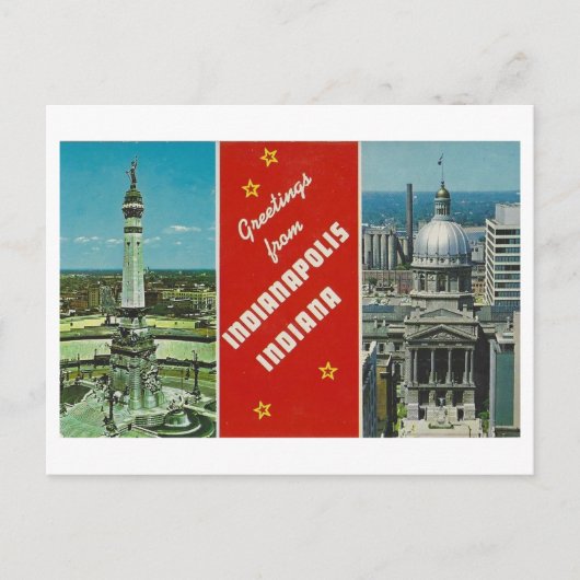 Groeten uit Indianapolis, Indiana Vintage Briefkaart (Voorkant)
