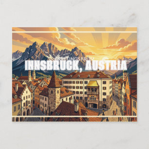 Groeten uit Innsbruck, Oostenrijk Vintage Ansichtk Briefkaart