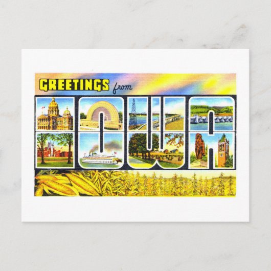  groeten uit Iowa Briefkaart (Voorkant)