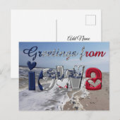 Groeten uit Iowa State Flag Hearts USA Briefkaart (Voorkant / Achterkant)