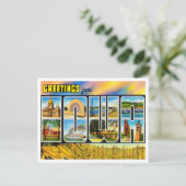Groeten uit Iowa Vintage Travel Briefkaart (Staand voorkant)