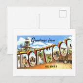  groeten uit Ironwood, Michigan, Briefkaart (Voorkant / Achterkant)