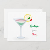 Groeten uit Italië Cocktail Holiday Briefkaart (Voorkant / Achterkant)