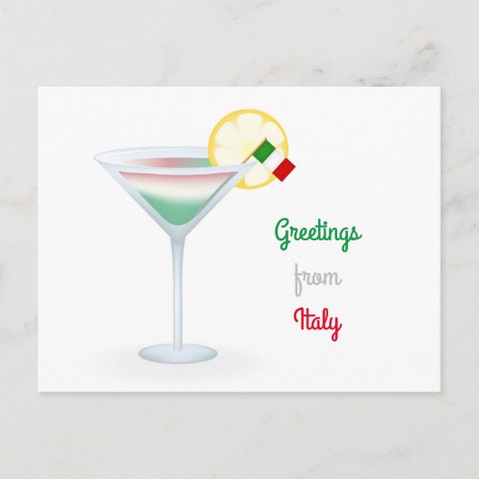 Groeten uit Italië Cocktail Holiday Briefkaart (Voorkant)