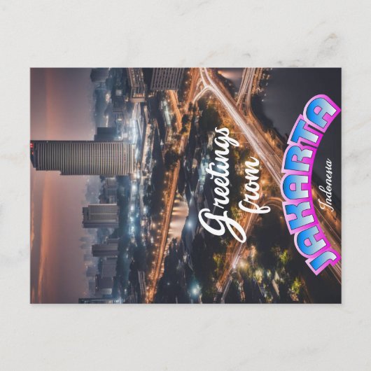 Groeten uit Jakarta Indonesië Briefkaart (Voorkant)