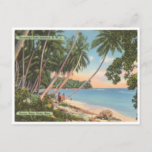 Groeten uit Jamaica  Beach Scene Briefkaart (Voorkant)