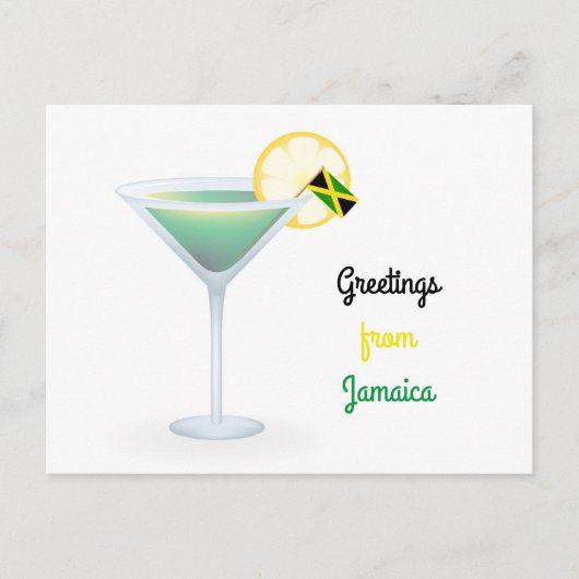 Groeten uit Jamaica Cocktail Holiday Briefkaart (Voorkant)