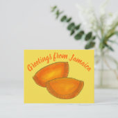 Groeten uit Jamaica Jamaican Beef Patty Foodie Briefkaart (Staand voorkant)