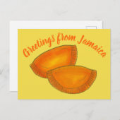 Groeten uit Jamaica Jamaican Beef Patty Foodie Briefkaart (Voorkant / Achterkant)