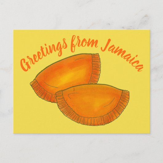 Groeten uit Jamaica Jamaican Beef Patty Foodie Briefkaart (Voorkant)